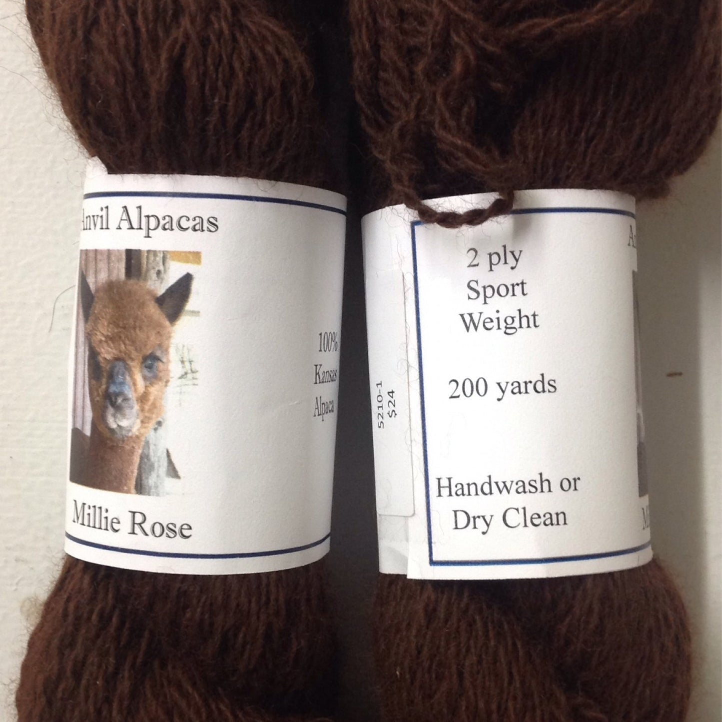 Millie Rose, 2 Ply Sport 100% Alpaca Yarn