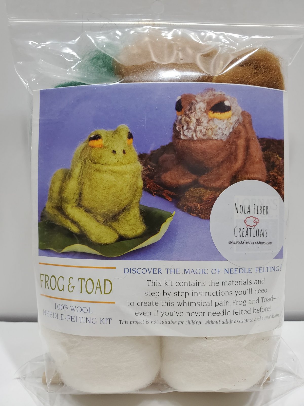 Large Animal Needle Felting Kit   Toad & Frog